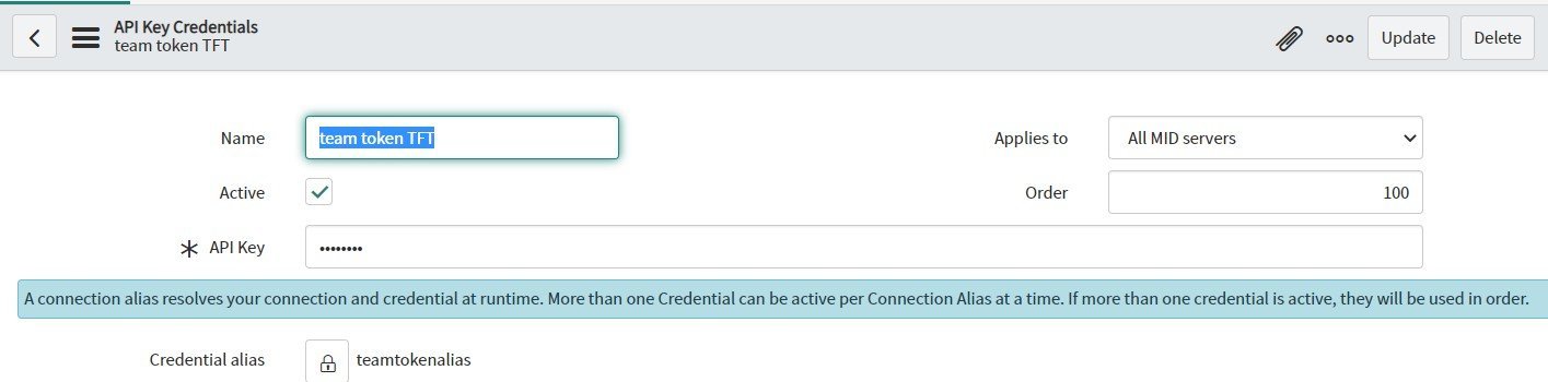 An API Key Credential record in ServiceNow holding the Terraform team token